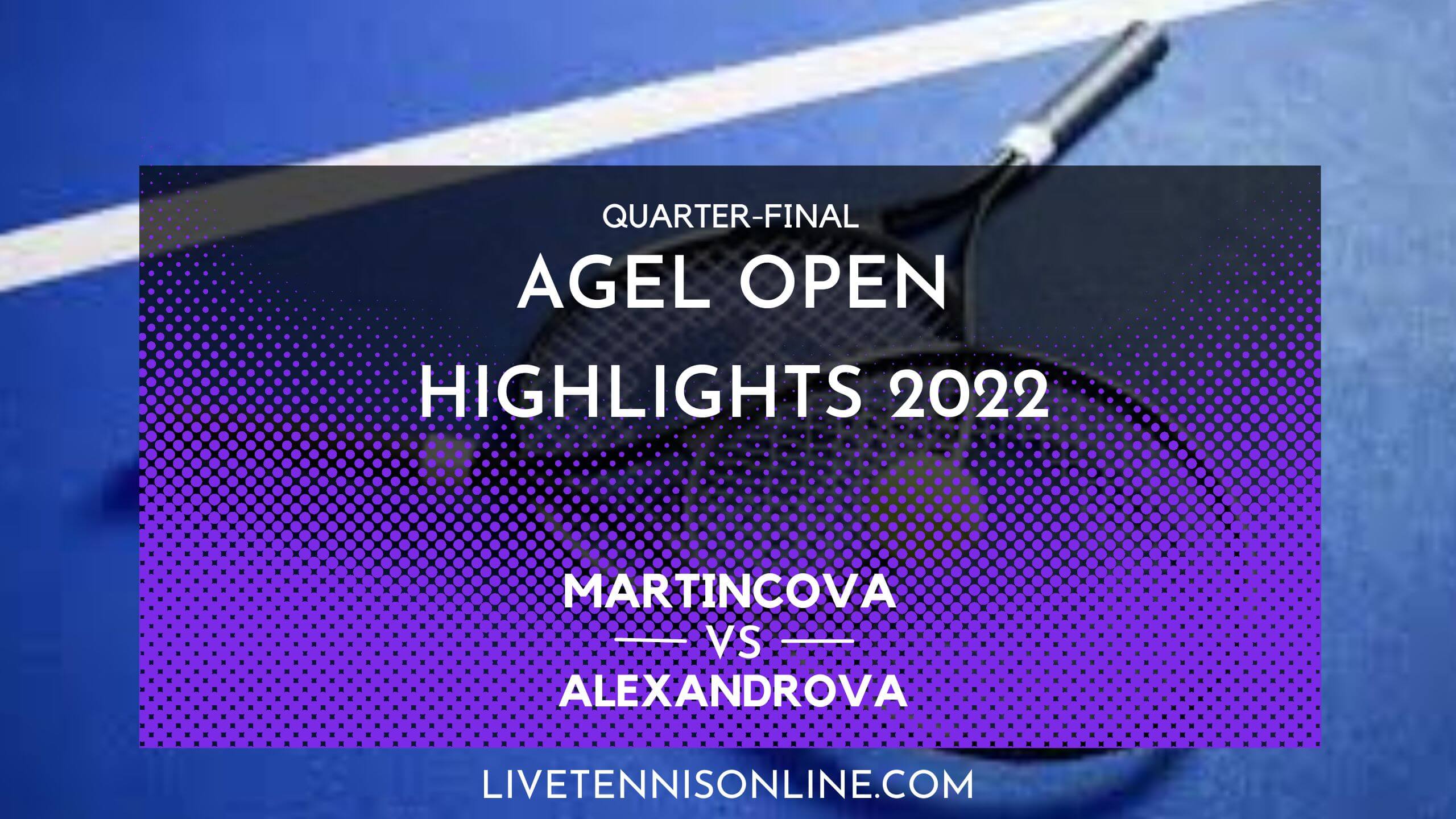 Martincova Vs Alexandrova QF Highlights 2022 Agel Open