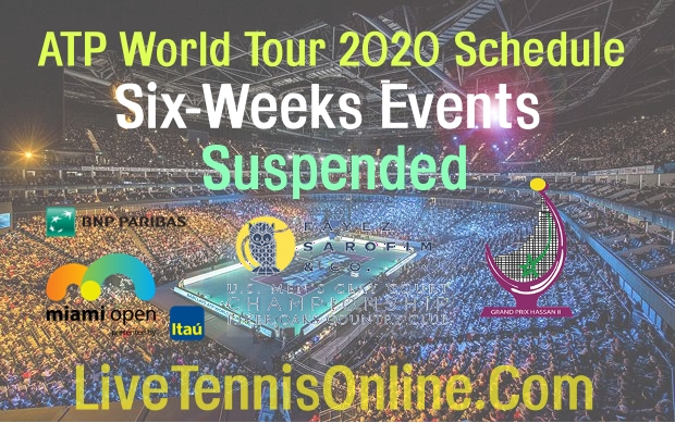  ATP suspends 6 weeks tournaments Due to Covid-19