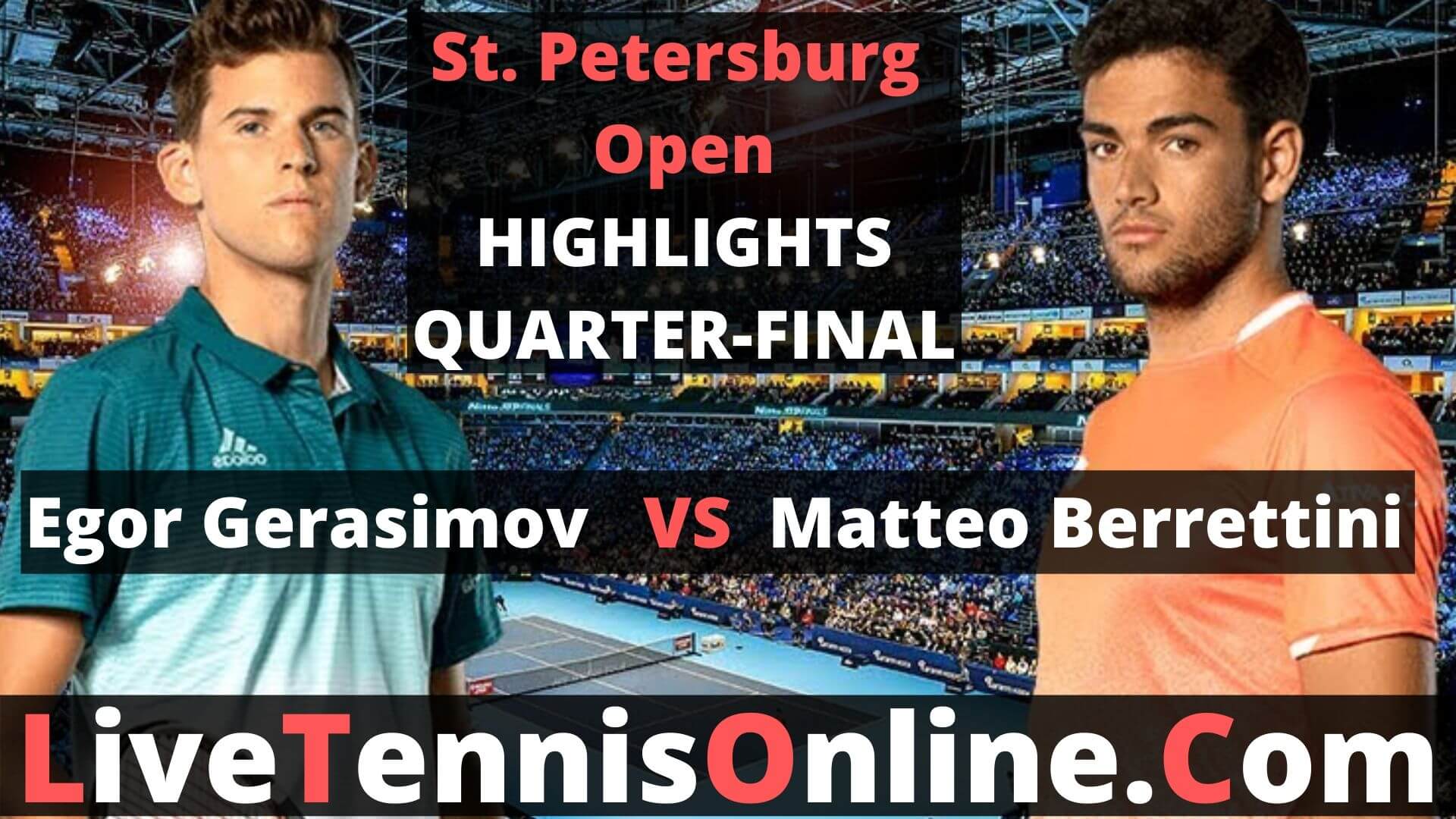 Matteo Berrettini Vs Egor Gerasimov Highlights 2019 St. Petersburg Open QF
