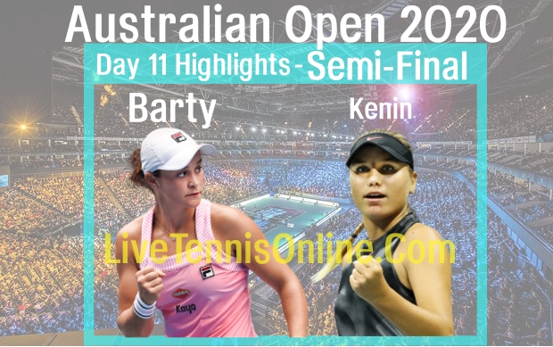 Kenin VS Barty Australian Open Semifinal Highlights 2020