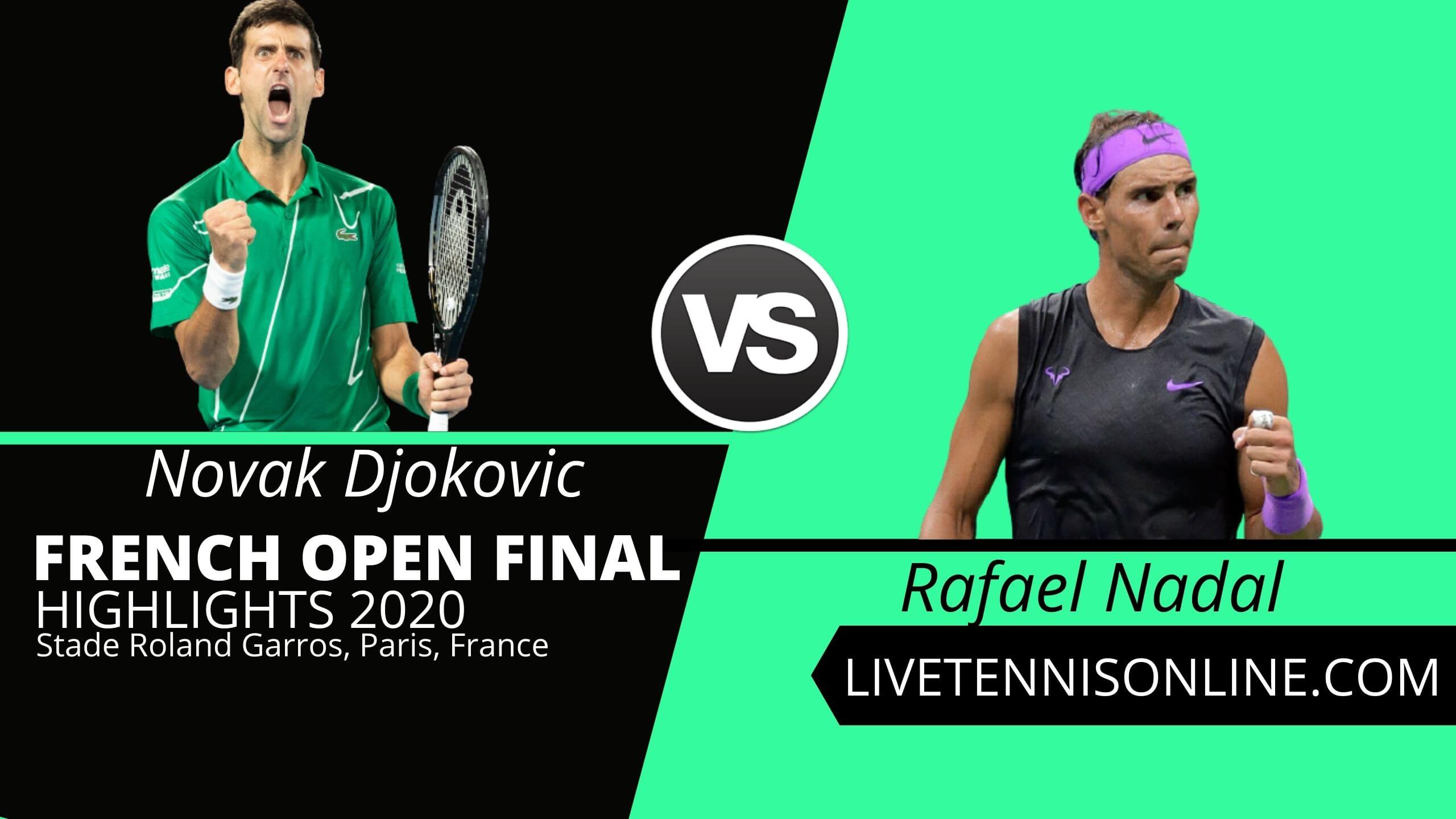 Novak Djokovic vs Rafael Nadal Highlights 2020