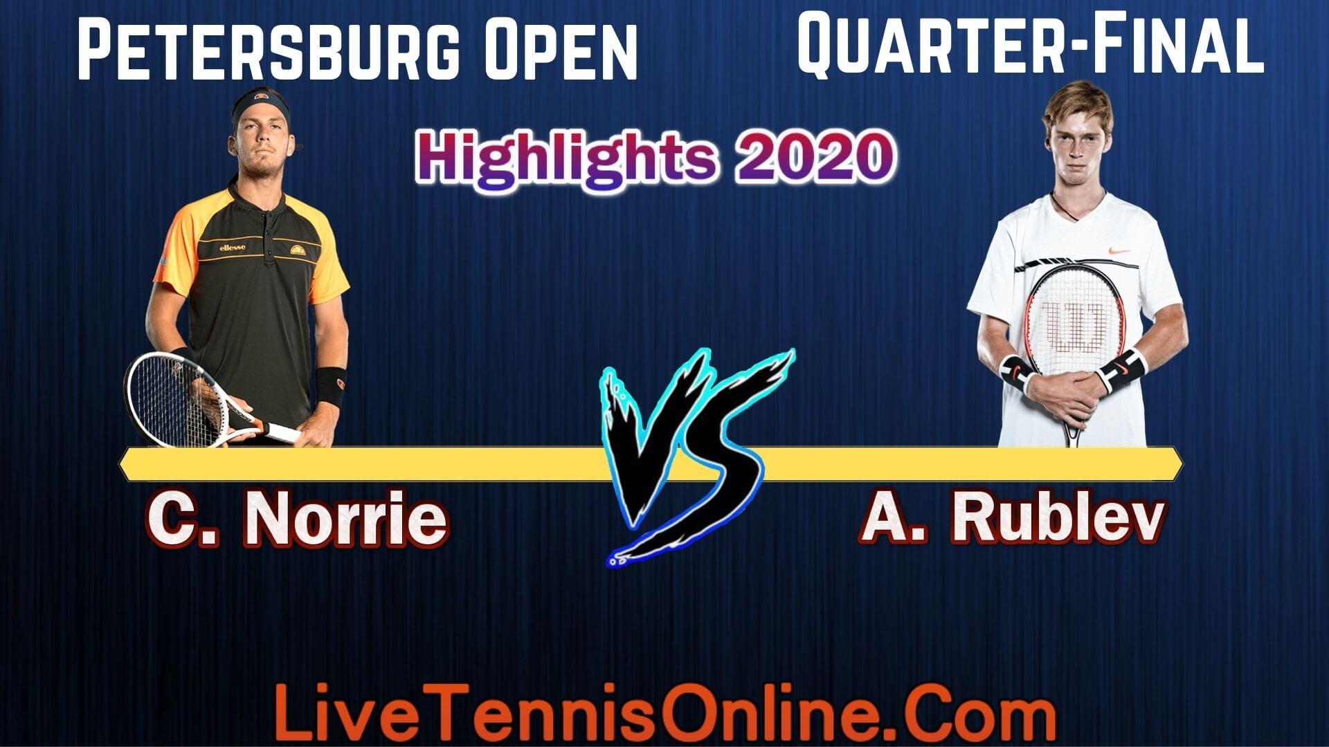 C Norrie Vs A Rublev Quarter Final Highlights 2020  Petersburg Open