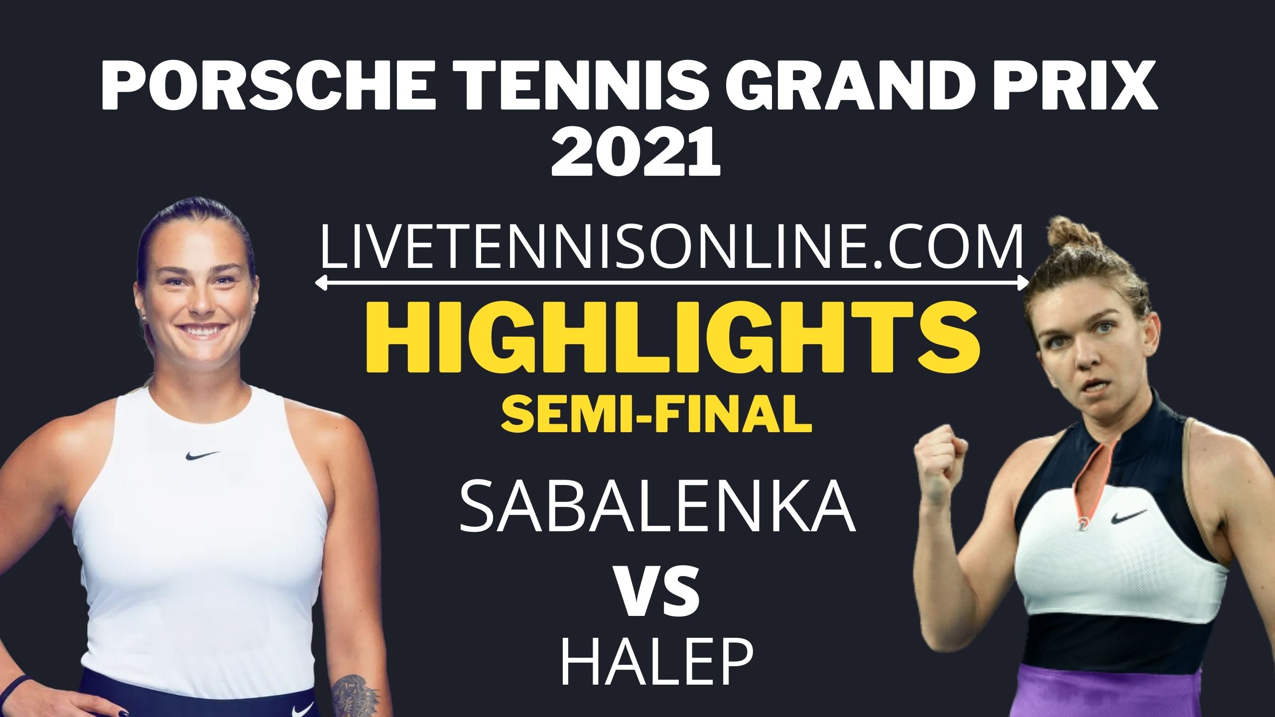 Sabalenka Vs Halep Semi Final Highlights 2021