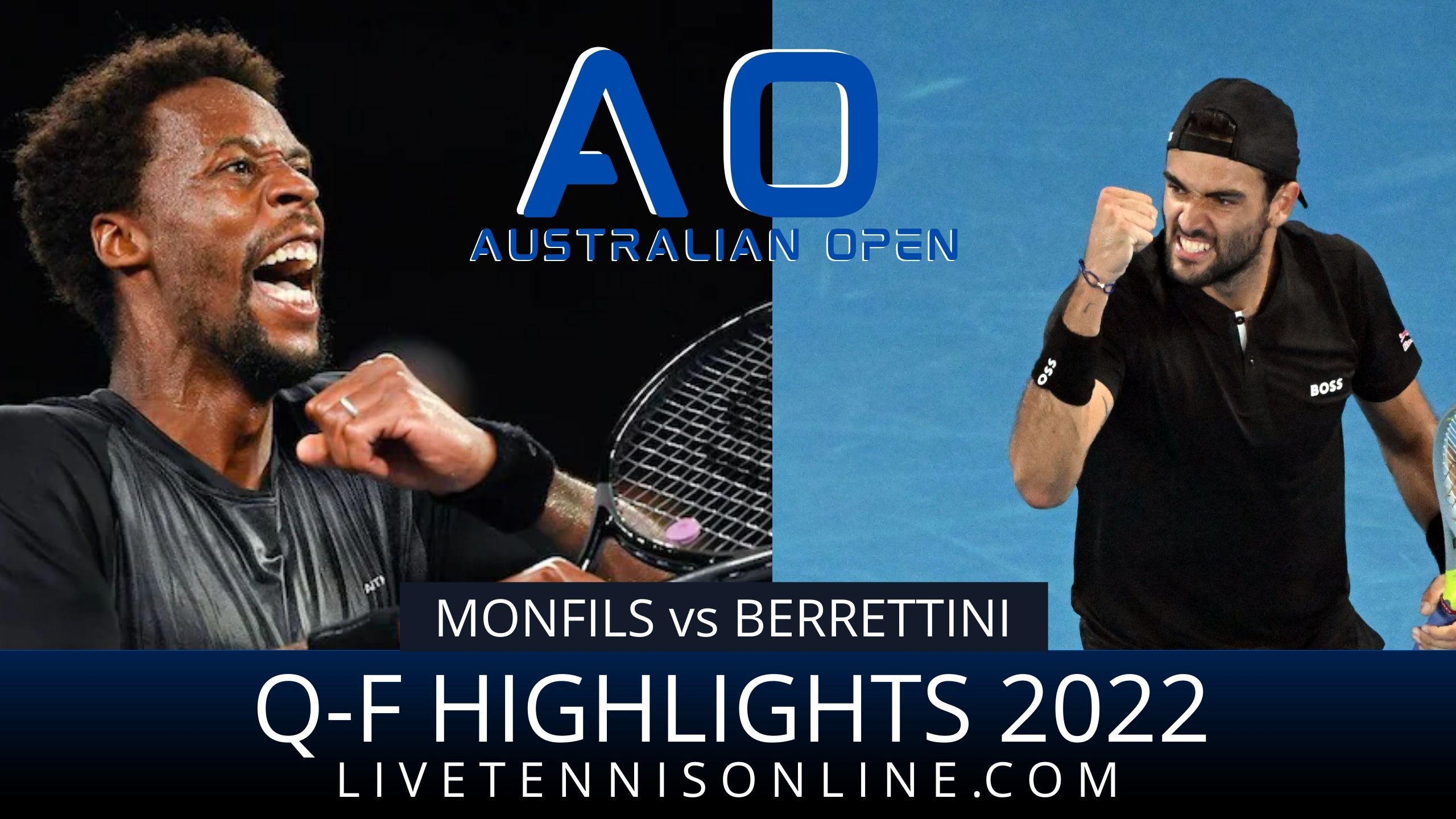 Monfils Vs Berrettini QF Highlights 2022 Australian Open