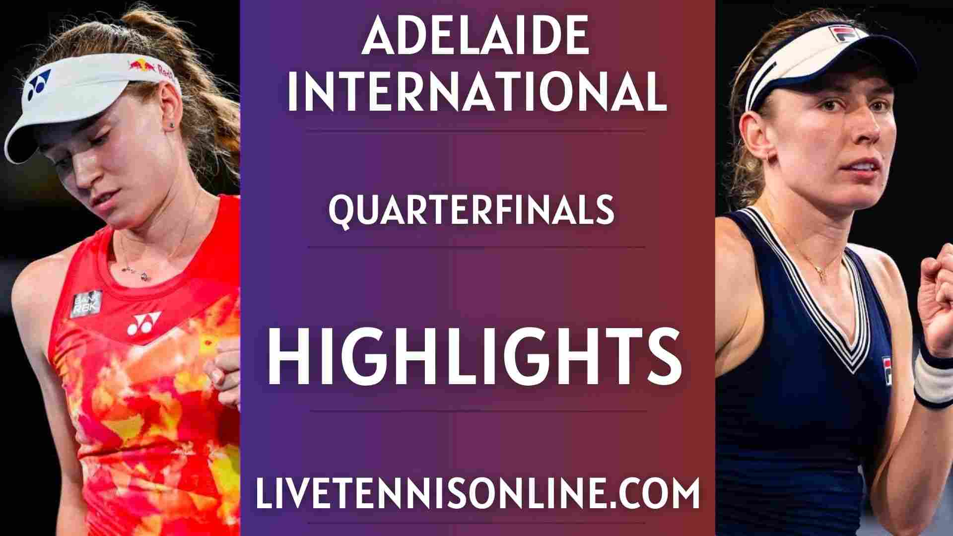 Rybakina Vs Alexandrova QF Highlights Adelaide 2024