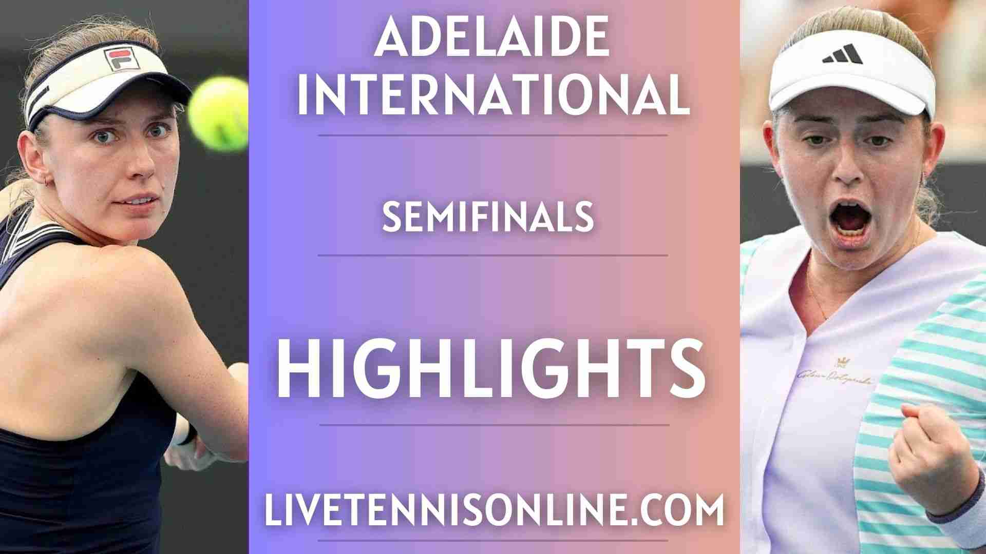 Alexandrova Vs Ostapenko SF Highlights Adelaide 2024